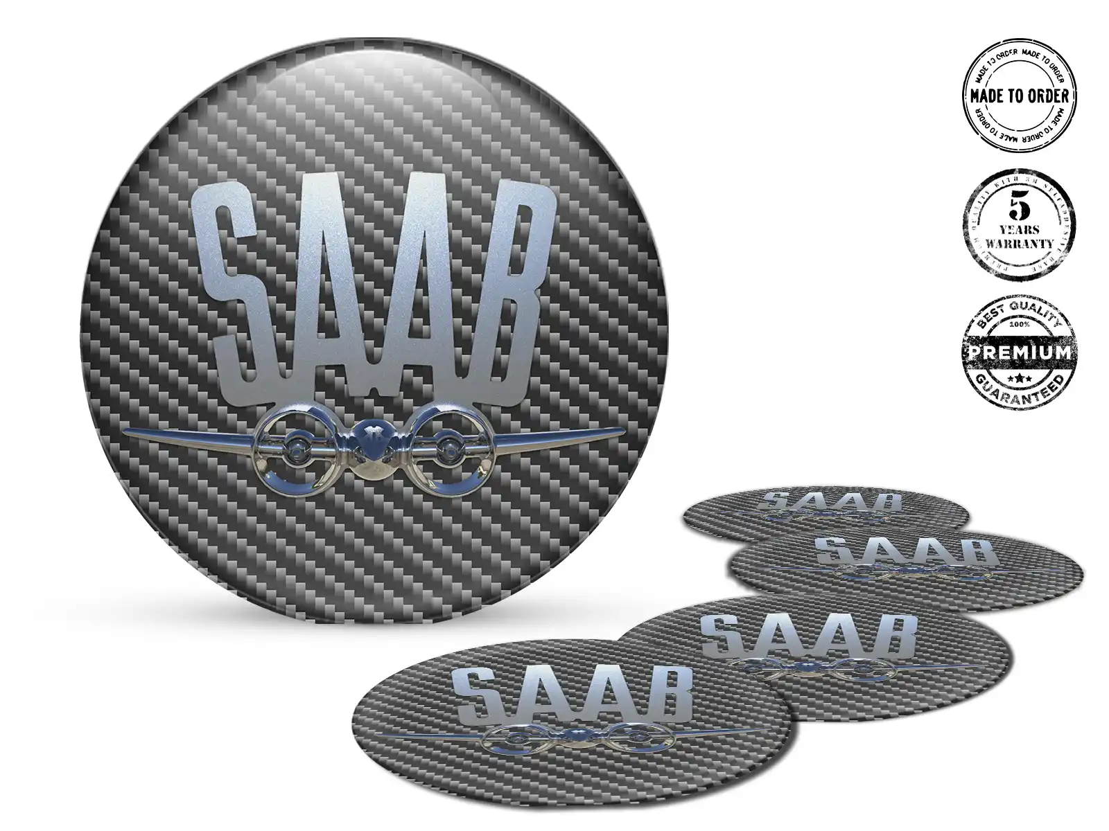 Saab Calcomanías de Rueda Autos Logos de Cúpula Bombada